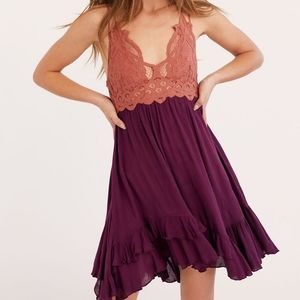 NEW FREE PEOPLE COPPER ADELLA TWO-TONED DRESS